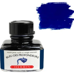 تصویر جوهر خودنویس ژاک هربین آبی عمیق Jacques Herbin Bleu des profondeurs 30ml 