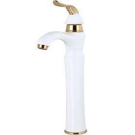 تصویر شیر روشویی پایه بلند کرومات مدل گاندو ا Gando model long chromate faucet Gando model long chromate faucet