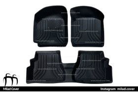 تصویر کفپوش خودرو پژو ۳ بعدی رنگ مشکی مناسب ۲۰۶ و ۲۰۷ 