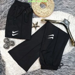 تصویر شلوار دمپا گشاد زنانه دبل NIKE کد 001 Womens double NIKE loose flip flops code 001