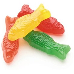 تصویر پاستیل میوه ای مخلوط شکل ماهی شیرین عسل فله - 40 گرم 