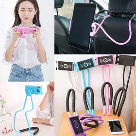 تصویر هولدر و پایه نگهدارنده گردنی چندکاره موبایل و تبلت Multifunctional neck holder for mobile phones and tablets