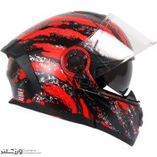 تصویر کلاه کاسکت رادین عینک دار فک متحرک Blaze کد 1947 - سایز 58-62 