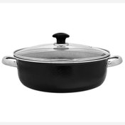 تصویر تابه گرانیتی ظرفیران رهنمون سایز 34 درب پیرکس 