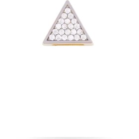 تصویر آویز تک مثلث با نگین سفید 