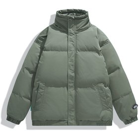تصویر کاپشن پفی سبز زیتونی Urban Shield | کاپشن زمستانی مردانه‌زنانه مدل ارتشی کلاسیک و ضدآب Urban Shield Olive Green Puffer Jacket | Classic Waterproof Unisex Winter Coat 