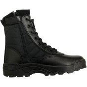 تصویر پوتین مردانه چرم مشکی مدل SWAT 