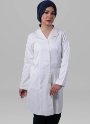 تصویر روپوش زنانه مدل جیب مثلثی Womens White Lab Coat Triangle Pocket