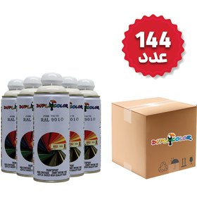 تصویر اسپری رنگ سفید براق دوپلی کالر مدل 9010 Ral حجم 400 میلی لیتر مجموعه 144 عددی 