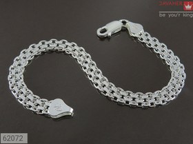 تصویر دستبند نقره طرح بافت مردانه - کد 62072 