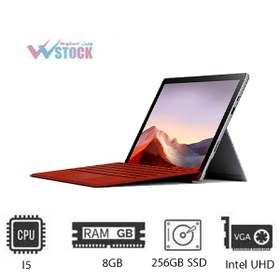 تصویر تبلت مایکروسافت مدل surface pro 7+ Plus-i5 ظرفیت 256 گیگابایت و 8 گیگابایت رم به همراه کیبورد Black Type Cover 