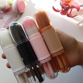 تصویر ست براش مسافرتی - صورتی 