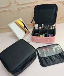 تصویر کیف آرایشی آینه دار LED - صورتی 