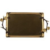 تصویر سینی پذیرایی برنجی مستطیل سایز کوچک مارینا ریتون کد 3210384 