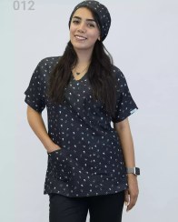 تصویر اسکراب پزشکی طرحدار (تاپ تک) سری JOY کد 012 