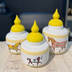 تصویر جینجر جار مدرن سه سایز هرمس 