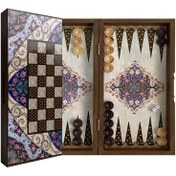 تصویر تخته نرد و شطرنج طرح صدفی کادویی 
