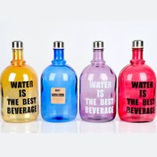 تصویر بطری آب و مایعات شیشه ای رنگی 