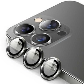 تصویر محافظ لنز دوربین مدل رینگی فلزی مناسب برای گوشی موبایل Iphone 12 Pro - مشکی 