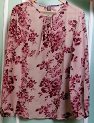 تصویر شومیز حریر وارداتی گلدار - سایز XL _قواره آزاد _تک رنگ 