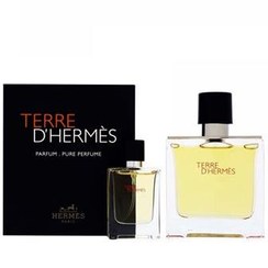 تصویر ست کادویی ادو پرفیوم مردانه Terre d Hermes gift set for men edp 75ml + 12.5 mlتق هرمس 