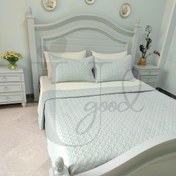 تصویر سرویس روتختی دونفره بهاره مدل آندیا نقره ای آبی Spring double bedspread set, Andia model, silver, blue