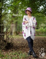 تصویر ژاکت دستبافت بامشی طرح لوندر 