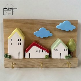 تصویر جاکلیدی دیواری چوبی و سرامیکی مدرن J001 