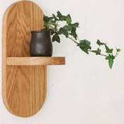 تصویر شلف ( طبقه ) چوبی دیواری مینیمال یک عددی کد 126 