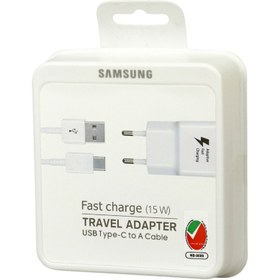 تصویر شارژر دیواری فست شارژ Samsung S10 EP-TA200 2A 15W سرجعبه + کابل تایپ سی Samsung S10 EP-TA200 2A 15W Fast Charge Wall Charger With type-C Cable