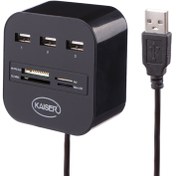 تصویر هاب و رم ریدر Kaiser KH-14 3port Kaiser KH-14 3port USB2.0 Hub and Card Reader