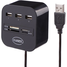 تصویر هاب و رم ریدر Kaiser KH-14 3port Kaiser KH-14 3port USB2.0 Hub and Card Reader