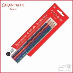 تصویر بسته چهار عددی مداد طراحی کرن داش Caran Dache Grafik Edelweiss Pencil 3B/Hb/F/2H 4 Pcs Set – Blister 