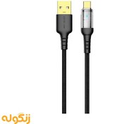 تصویر کابل 1 متری USB به Type-C گرین لاین GNLEDCATCBK Green Lion USB Type-A to Type-C Transparent LED Cable