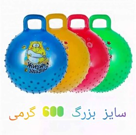 تصویر توپ بادی خاردار ایروبیک ضخیم با وزن 600 گرم و سایز بزرگ 70 سانتی A thick barbed aerobic inflatable ball with a weight of 600 grams and a large size