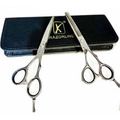 تصویر ست دو عددی قیچی آرایشگری ریزرلاین کات و کوتاهی/پیتاژ 6 اینچ Razorline AK23J & AK23T hair scissors 
