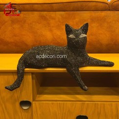 تصویر مجسمه گربه اوریگامی پلی استری 