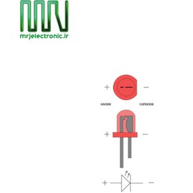 تصویر دیود نوری قرمز 5 میلی متر 