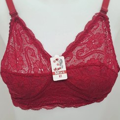 تصویر سوتین گیپوری بدون فنر - زرشکی / 