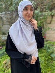 تصویر روسری حریرابریشم نقره ای - ۱ 