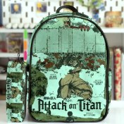 تصویر ست کوله و جامدادی طرح اتک آن تایتان 