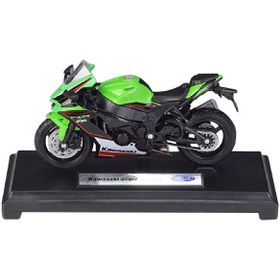 تصویر ماکت موتور Kawasaki NINJA ZX-10R 2021 مشکی - سبز ماکت موتور مدل Kawasaki NINJA ZX-10R 2021