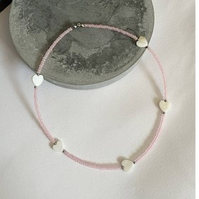 تصویر گردنبند صدفی صورتی 