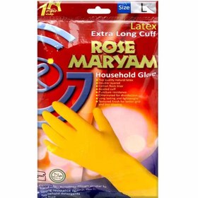 تصویر دستکش ظرفشويي ساق بلند رز مریم سایز L Rose Maryam long legged dishwashing gloves size L