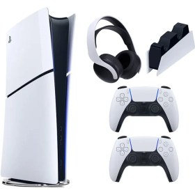 تصویر کنسول بازی سونی PlayStation 5 Slim Digital | به همراه یک دسته اضافه + پایه شارژر + هدست PlayStation 5 Slim Digital + 1 extra controller + charger + Headset