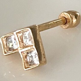 تصویر پیرسینگ سه نگین مربع 