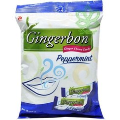 تصویر تافی ژله ای جينجربن زنجبيل نعناع تند بسته 125 گرم GINGERBON مدل Peppermint Gingerbon peppermint chewy candy 125gr