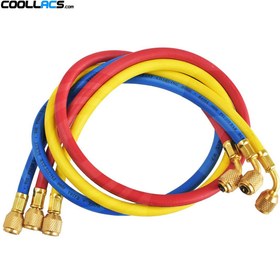 تصویر شیلنگ شارژ گاز R410 وسترون سایز 36 اینچ (بسته سه تایی) WESTRON R410 hose 36 (Red,Blue,Yellow)