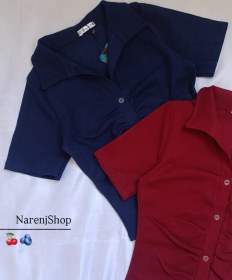 تصویر بلوز جلو چین - آستین بلند سبز 