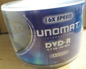 تصویر دی وی دی یونومات شرینگ 50 عددی کارتن 600 عددی(UNOMAT) (فقط عمده حداقل 6000 تا ) UNOMAT DVD-R